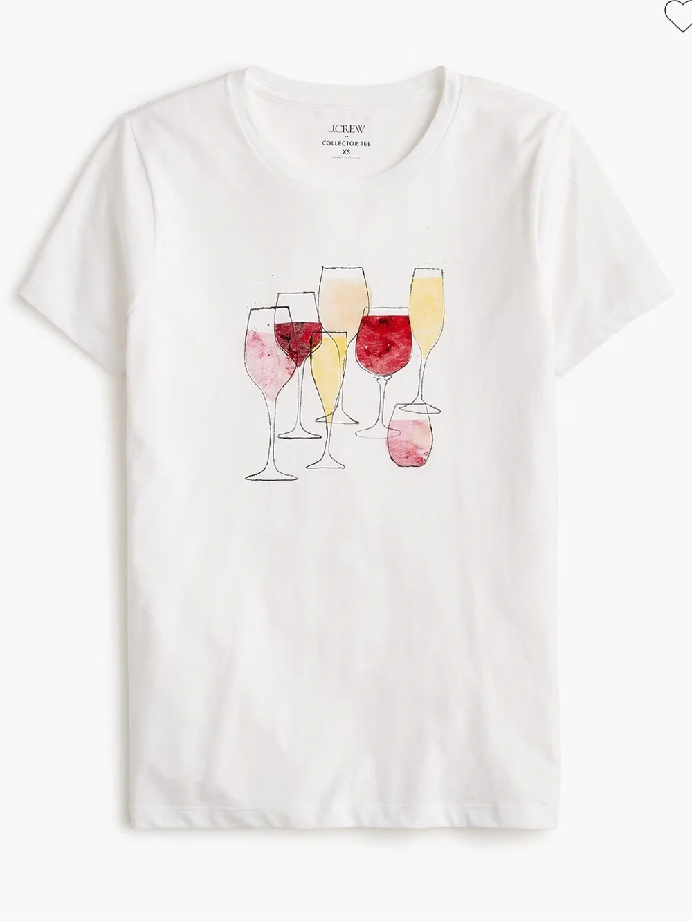 J crew Wine glasses graphic tee